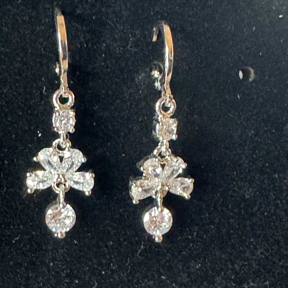 Sparkling Silver Crystal Earrings